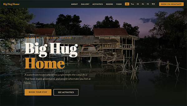 Big Hug Home website, built by Okanagan Web Pro